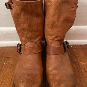 FRYE Veronica Short Buckle Women's Boots ~ Brown/Cognac Leather ~ Size 7.5 !